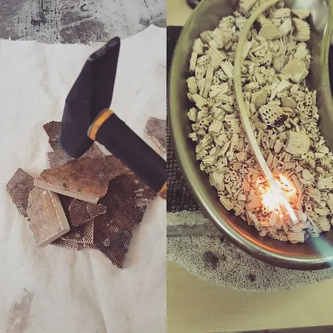 Here is a way to repurpose your honeycomb block that is broken beyond use from @doritdehan - Take your block and smash it...