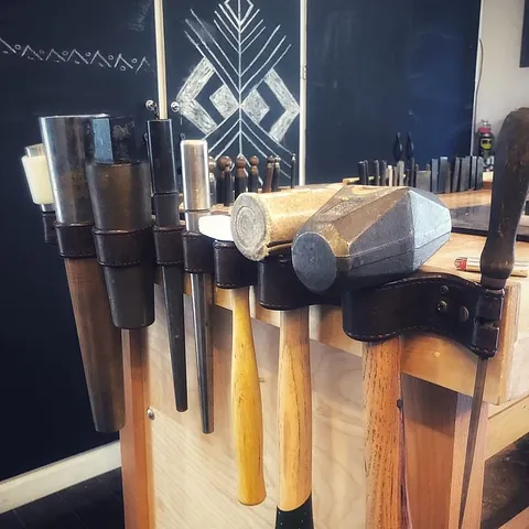 Here is another storage solution from @strongmedicinestudio - “I found an old belt at a thrift store to be turned into...