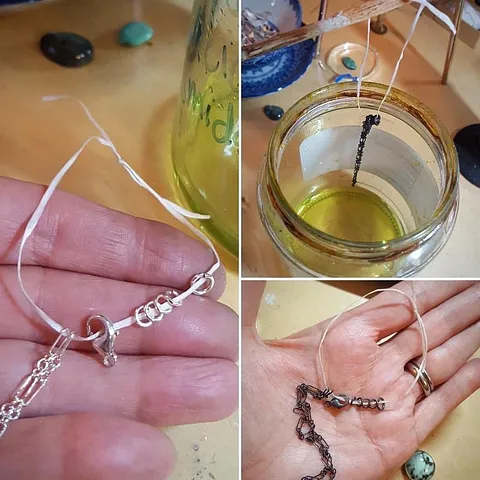 Here is a technique to oxidize small items from @wittnwhimsyjewelry - “When oxidizing small things I string them onto...