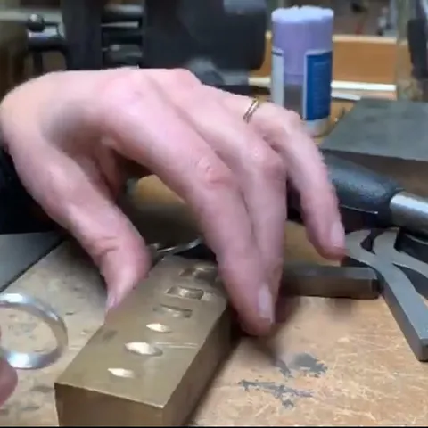 Here is a tutorial on how to stamp the inside of a ring from @meritmade - “This is my favorite method.
Tools:
Bent shank...