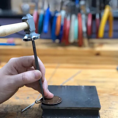Here is a great riveting tip from @creativesidejewelry - “Tap a center punch with a chasing hammer to make a clean circle...