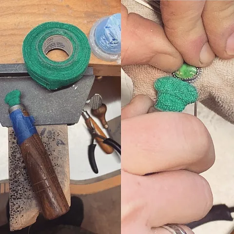 Here is another use for alligator tape while setting bezels from @flameandstone - “Ok so the alligator tape trick is nice...