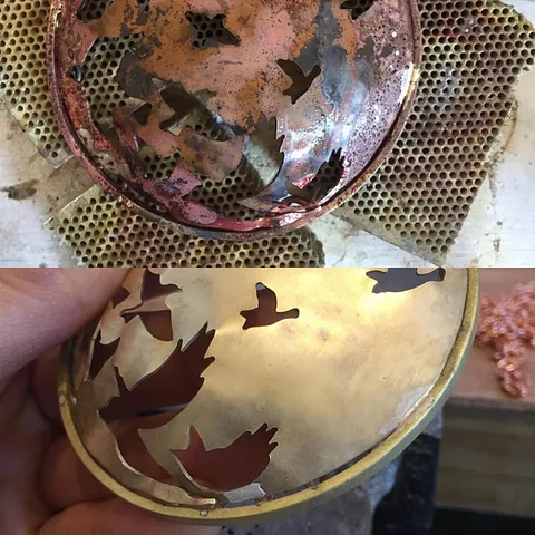 Here is a tip for cleaning your brass pieces after soldering from @dcadefdesigns - “Working with brass? My lovely friend...