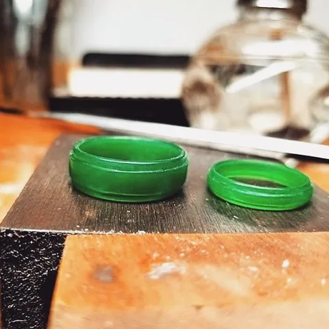 Jeweler @fione_harvey showing her gorgeous wax rings which have been carved for casting. What is your favorite carving...
