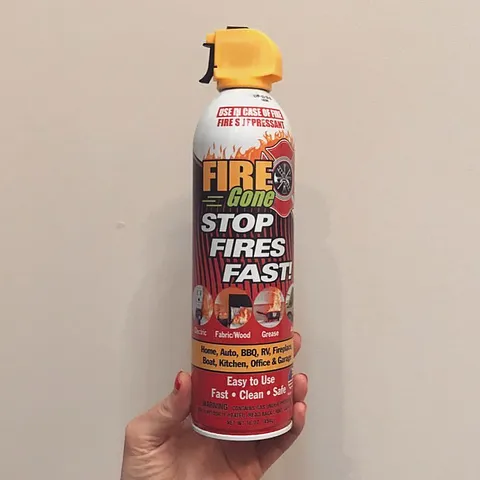 Important safety tip from @yearlycompany who keeps this mini extinguisher in her studio just in case something catches...