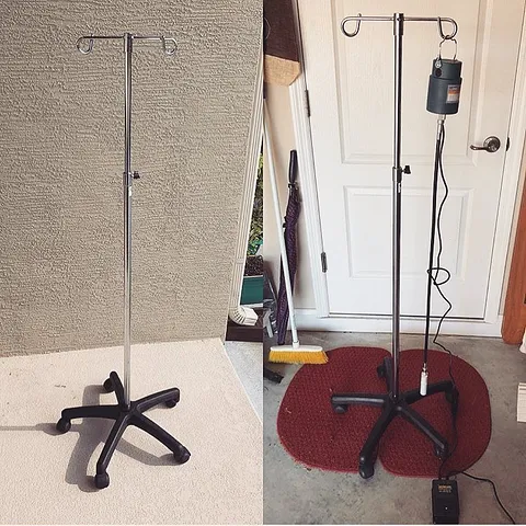 This is brilliant @tte.designs - “You may be looking at this &amp; think ‘what the heck?’ Found this rolling IV pole at my...