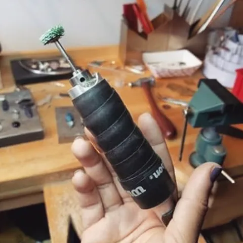 If you’d like less slippage, especially when working with cut off wheels and more "dangerous" attachments, less hand...