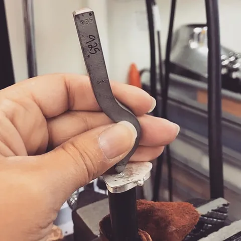 Here is one solution for stamping your hallmark or metal type on your piece without bending it from @morrisonmaestudio -“I...