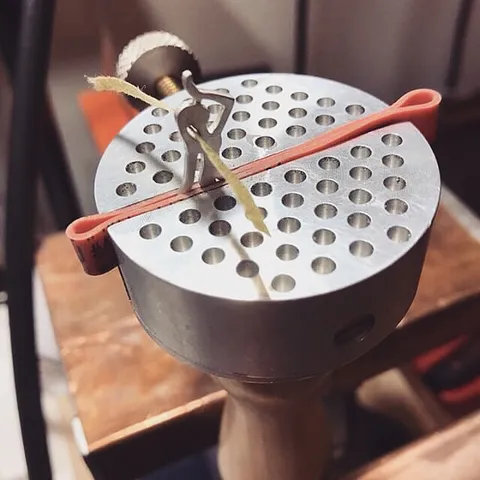 This is a two-for-one tip from @daveaugustdesign When using a hand vise you can place a rubber band inside to help prevent...