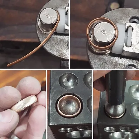 Here is a tip to get your bands perfectly round from @refraction_manufacturing ”After bending up the band (on a ring...