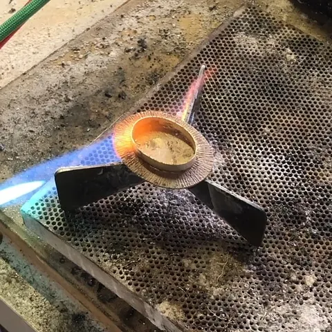 Here is a technique for soldering your bezels or smaller details to a piece without melting - focus your torch flame on...