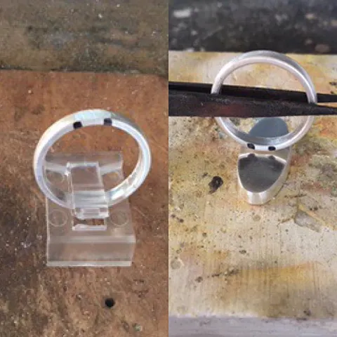 Here is a tip for when you need something lined up when soldering from @ckmetaldesigns - “After I file a spot in the ring...
