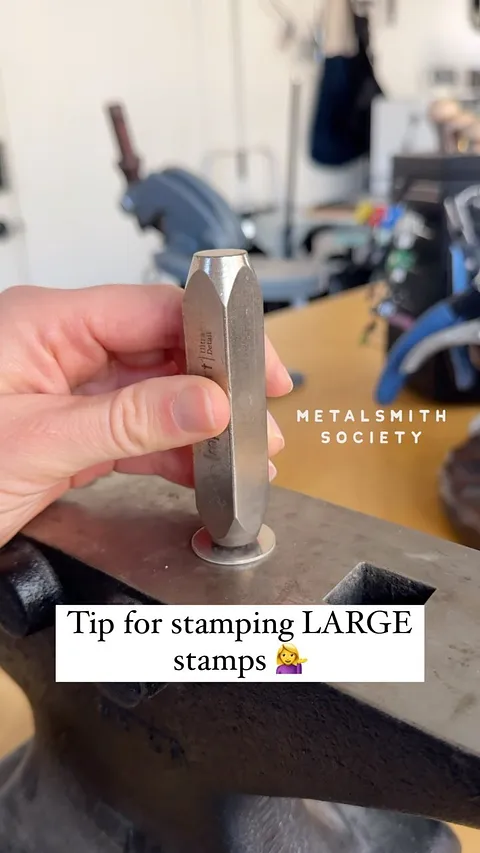 This is a commonly asked question: how do I get a good impression with larger stamps?!? Start with annealed metal and try...