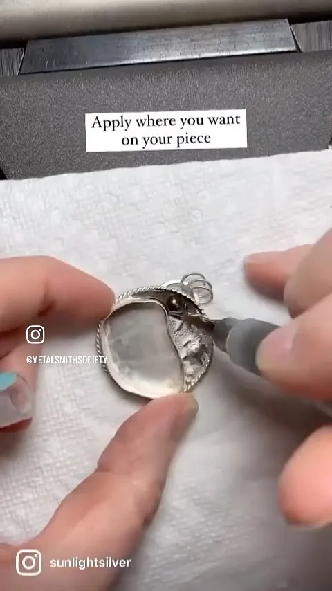Resharing this fab patina tip from @sunlightsilver - “A simple little hack to apply patina with a brush pen. Get a...