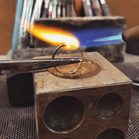 Here is a technique for soldering a ring band that has a gemstone shared by @sarah.jackson.jewellery (have you since...