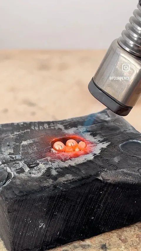A tip for using your charcoal block to melt your metal from @fourpence - “I love to use the charcoal blocks because...
