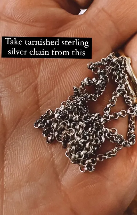Here is a tarnish removing tip from @kaypeajewelry - "I used to avoid using the spools of tarnished silver chain I have...