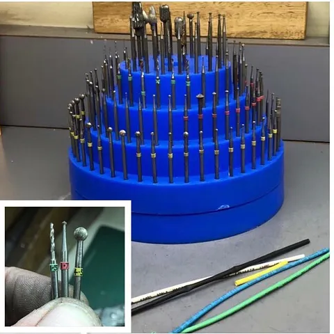 Here is a tip for organizing your burs from @meszarosjohn - “I like to use different coloured heat shrink on my drills and...