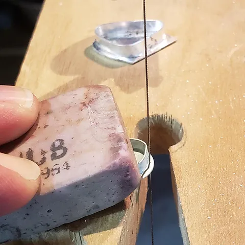Here is a tip for sawing, filing and sanding your bezels from @redappleroadjewelry&nbsp;- “I use an old Magic Rub eraser...