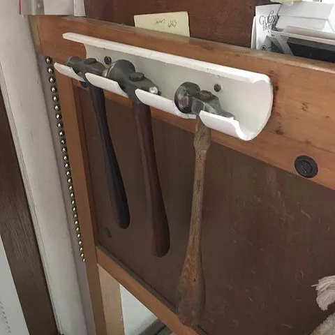 Here is a #diy hammer holder from @bench_jeweler - “ I was tired of having my nice hammers rattling around in the drawer...
