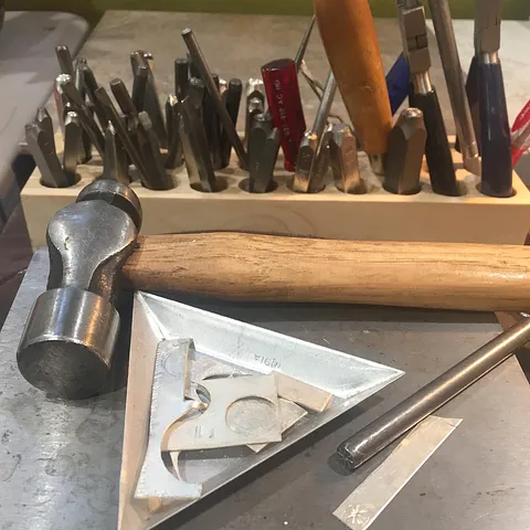 Here is a stamping tip from @colorfieldsjewelry - “From my pile of sterling scrap I sort out some bigger pieces and anneal...