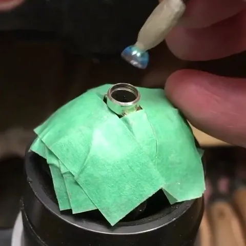 Here is a stone setting tip from @metalformsca - “I often use painters tape to protect a piece of jewellery while stone...