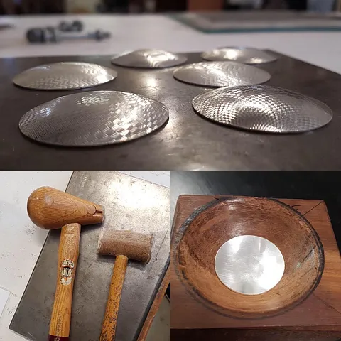 Here is a technique for maintaining texture on a domed element from @obr_horology - “Doming something with a pattern on it...