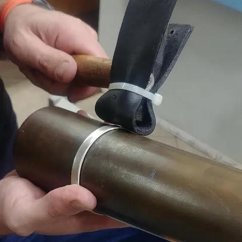 Here is a hammering tip from @tesorojewelleryworkshop - “ A hammer wrapped with a piece of leather can be used to shape...