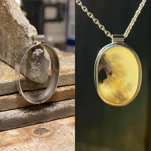 Here is a technique for making an open back bezel from @earnestlyobijewellery - “I bought some lovely dendritic agate...