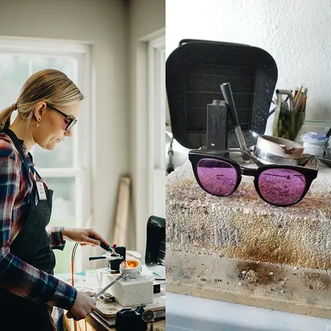 Here is a safety tip from @emmaelizabethjewelry - “These glasses have been life changing! They are glassworking glasses...