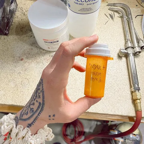 Here is a container for storing denatured alcohol and boric acid (to prevent FIRESCALE 😈) from @knotandsplice - “Here's a...
