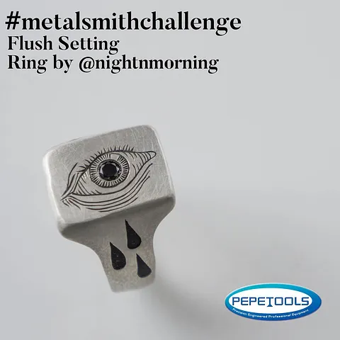 FLUSH SETTING #metalsmithchallenge thank you to @nightnmorning @among.thorns.and.roses @exilejewelry @metalsandpebbles...