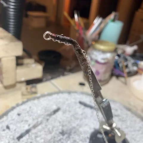 Here is a soldering tip from @tkiplinger - “When I’m soldering a jump ring onto a chain, I wrap the chain behind a third...
