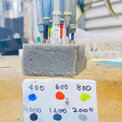 Here is a tip to help you remember which grit is which from @gabitimm_ - “Finally sorted out my emery paper mandrels, -...