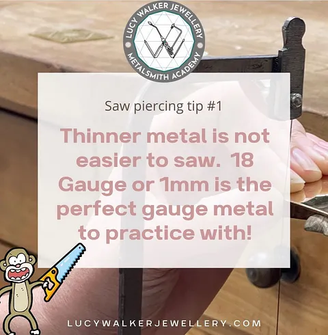 Here are 6 SAWING TIPS from @lucywalkerjewellery her online Metalsmith Academy is now open for registration! I have done...