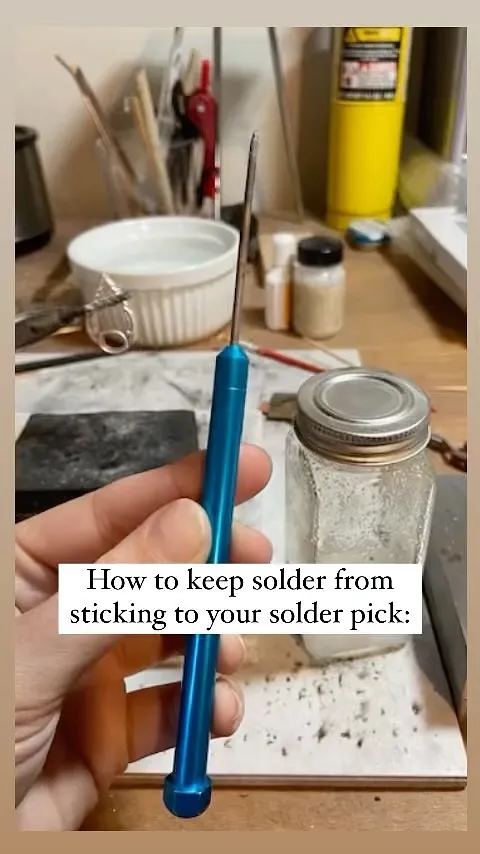 Here is a tip for “seasoning” your solder pick from @myth_and_stone - “ I learned this tip at the New Approach Jewelry...