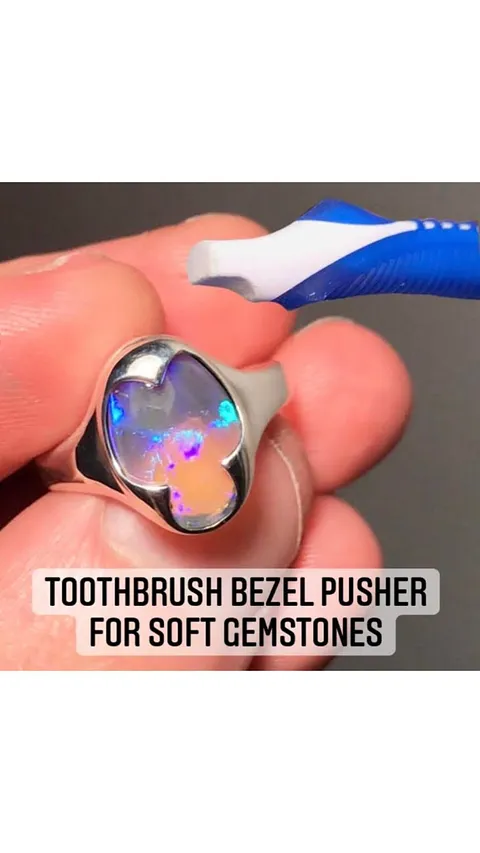 Here is a #diy setting tools from @curtisrjewellery - “Tip for setting soft gemstones like opal and turquoise! Upcycle a...