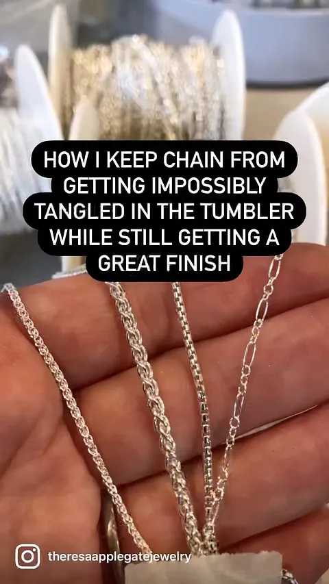 Here is a tumbling tip from @theresaapplegatejewelry - “This method for tumbling chain is similar to other suggestions I...