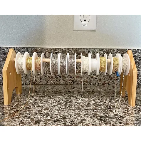 Here is a #diy chain holder from @sirensoul89 - “ I use a wooden plier rack to hold spools of chain instead of pliers. The...