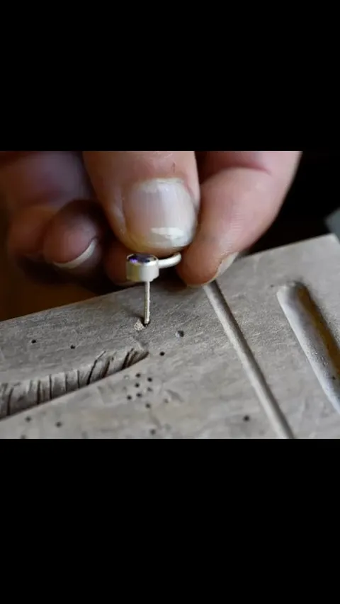 Here is a stone setting tip. Drill a hole into your bench pin so you can place your earring post into it while you set a...