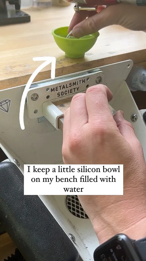 Here is a tip I’ve used for years, keep a small bowl filled with water on your bench when you are sanding or grinding with...