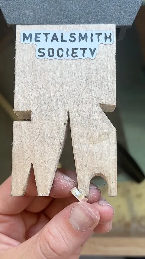 When I’m filing a small bezel I like to press the piece against these little knobs I created when modifying my bench pin....