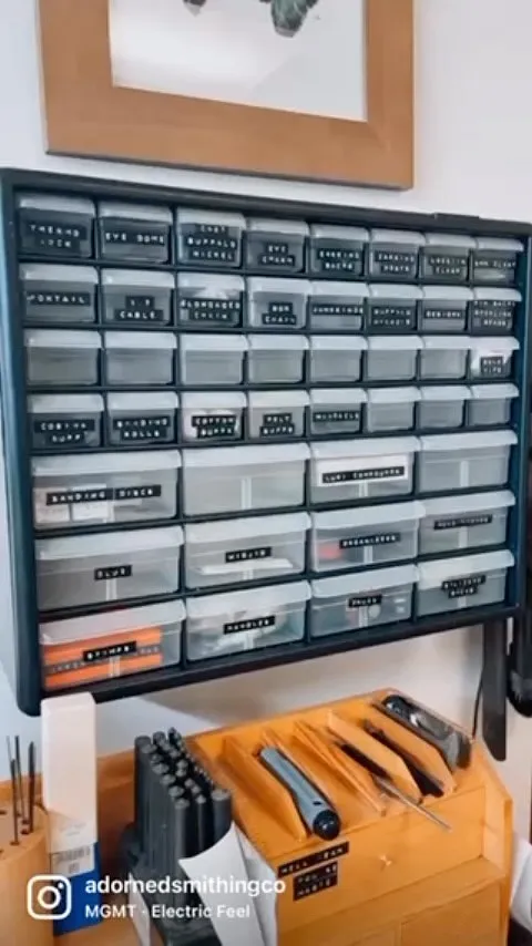 Here is a fabulous storage tip from @adornedsmithingco - “Can’t think of a better way to store all those odds and ends! I...