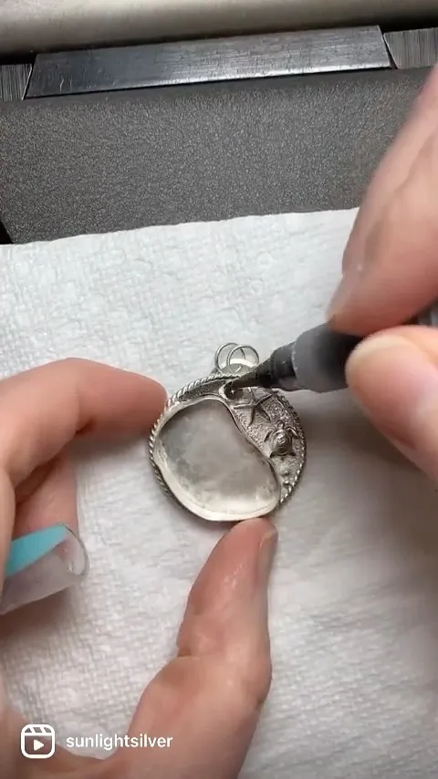 Here is a patina tip from @sunlightsilver - “A simple little hack to apply patina with a brush pen. Get a watercolor brush...