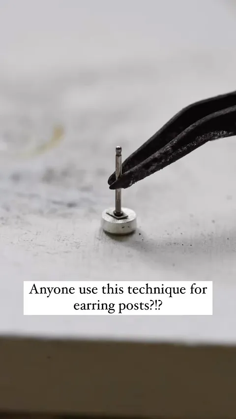 One technique you can use for an earring post is placing a small chip of hard solder and sandwiching it between the...