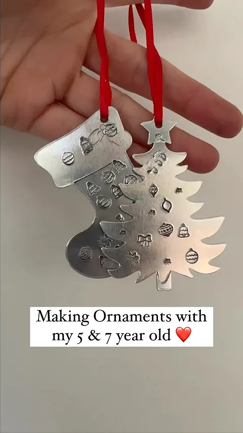 Creating keepsake ornaments with my children 🥹 but more importantly creating memories and getting them started young...