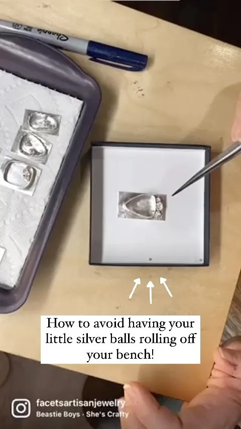 Here is a tip for when you are laying out work with silver balls from @facetsartisanjewelry - “Tired of spending half the...