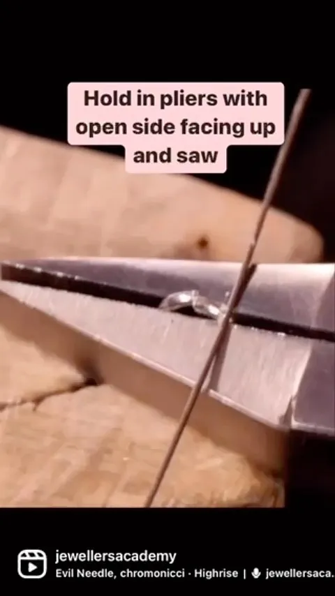 Here is a tip from @jewellersacademy use a pair of pliers to hold a jump ring, saw and file a small portion off and it...