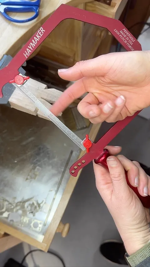 Using sandpaper or better yet micro finishing film in your saw frame to sand those hard to reach spots! The finishing film...