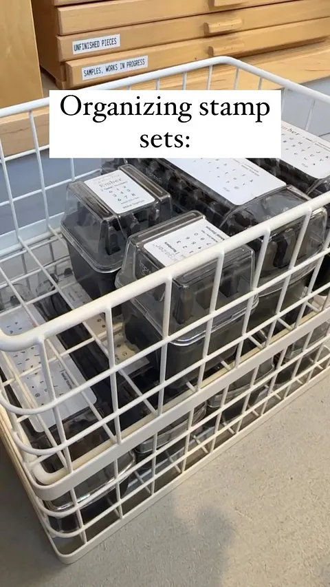 I discovered these wire stacking bins from @thecontainerstore fit my @impressart stamp sets PERFECTLY. So I had to share....